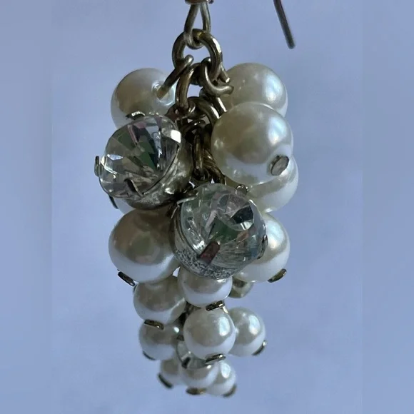 Pearl Cluster Drop Earrings – Statement Jewelry, GUC - Picture 2 of 7